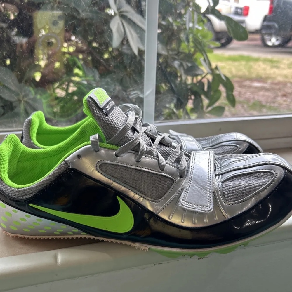 Nike Zoom Rival S Spikes Track &‎ Field Shoes Silver Green Mens 12 383822-030